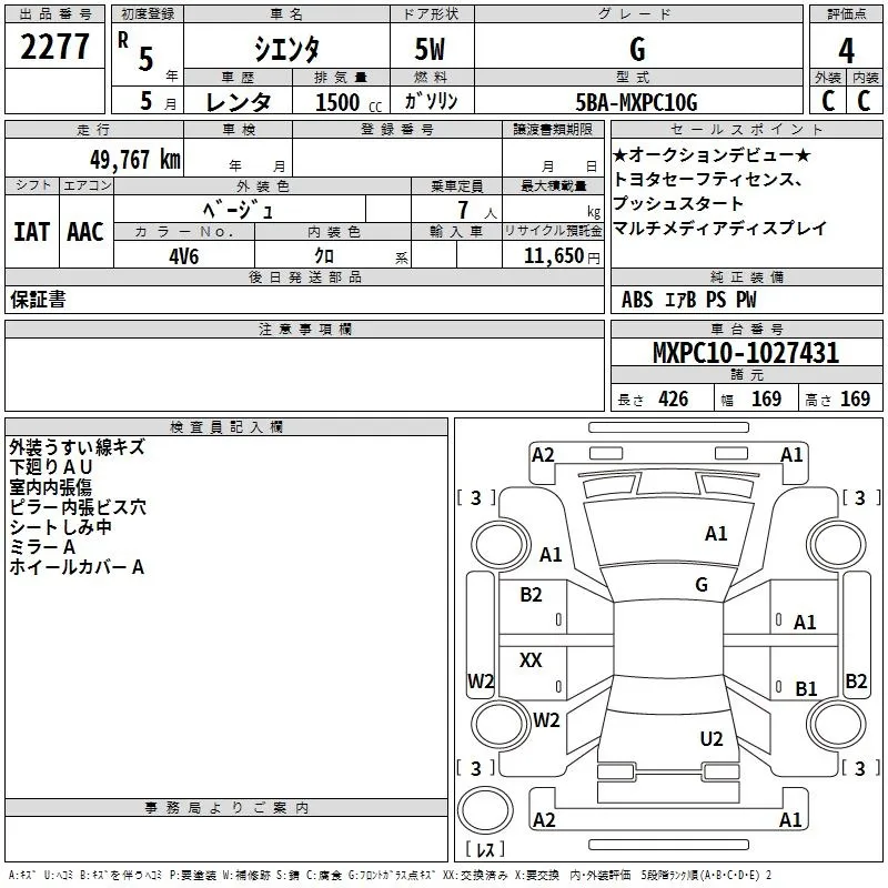 TOYOTA SIENTA 2023
