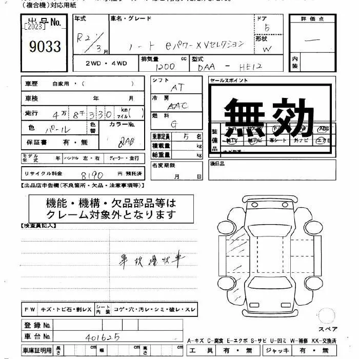 NISSAN NOTE 2015 - Аукционный лист