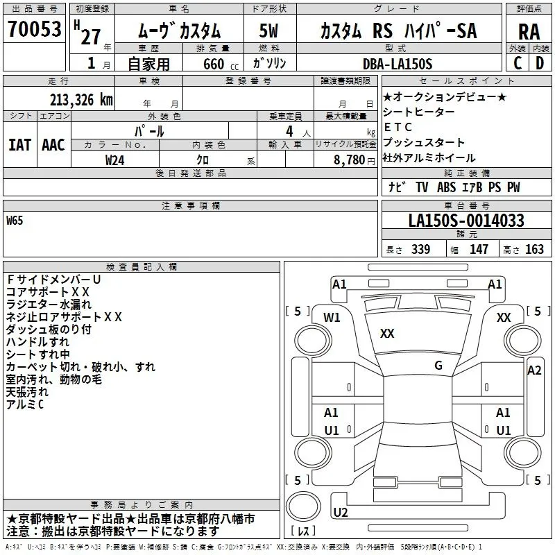 NISSAN MARCH 2022 - Аукционный лист