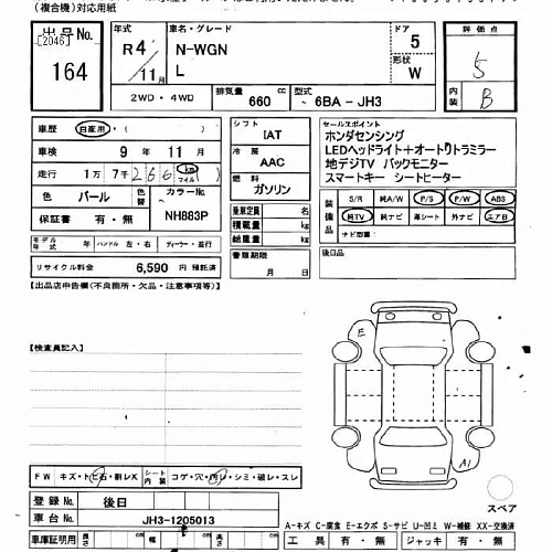 HONDA N WGN 2022