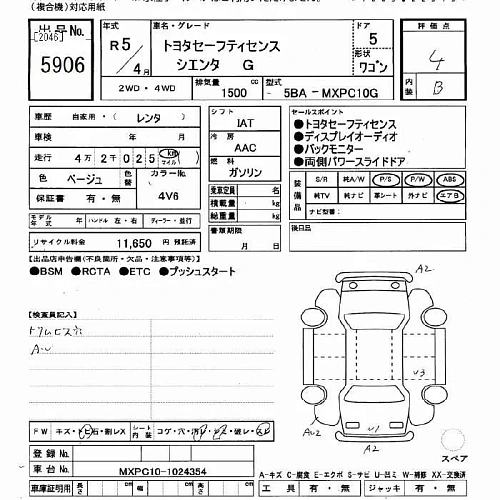 TOYOTA SIENTA 2023